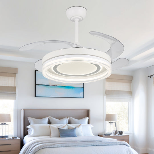 4E4A2910 4 Hidden Blades Remote Control Ceiling Fan