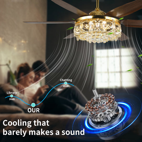 4E4A6905 Classic 6 Blades Remote Control Luxury Ceiling Fan