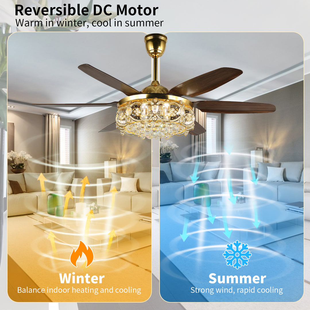 4E4A6905 Classic 6 Blades Remote Control Luxury Ceiling Fan