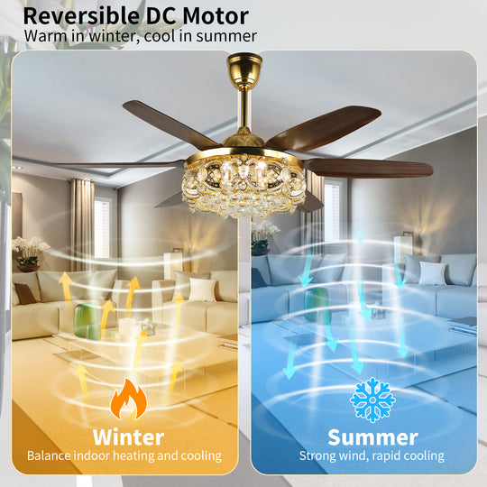 4E4A6905 Classic 6 Blades Remote Control Luxury Ceiling Fan