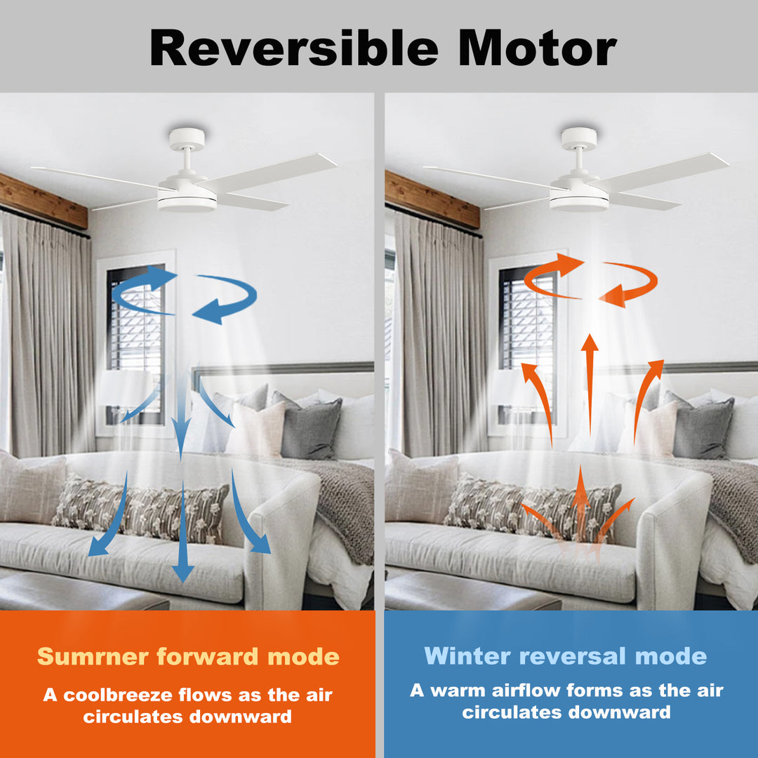 CF52385-WH-WH 3 Blades Remote Control Ceiling Fan With Light