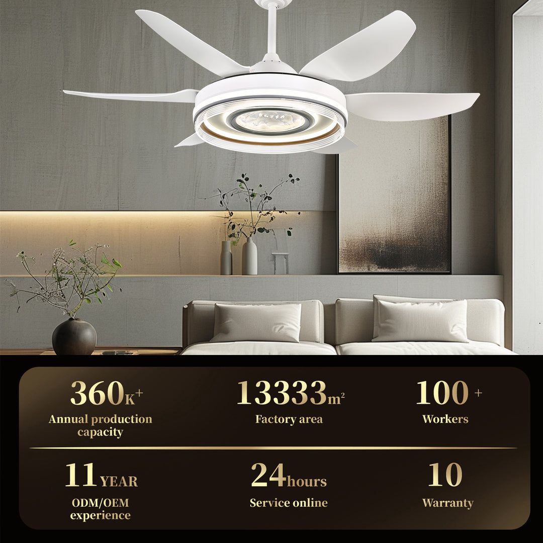 4E4A2954 Remote Control 6 Blades Indoor Modern Ceiling Fan