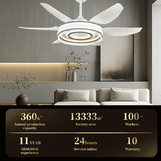 4E4A2954 Remote Control 6 Blades Indoor Modern Ceiling Fan