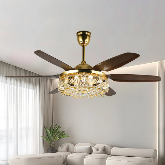 4E4A6905 Classic 6 Blades Remote Control Luxury Ceiling Fan