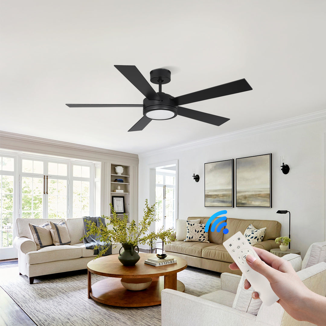 CF52585 Modern Black Plywood Blades Decorative Ceiling Fan