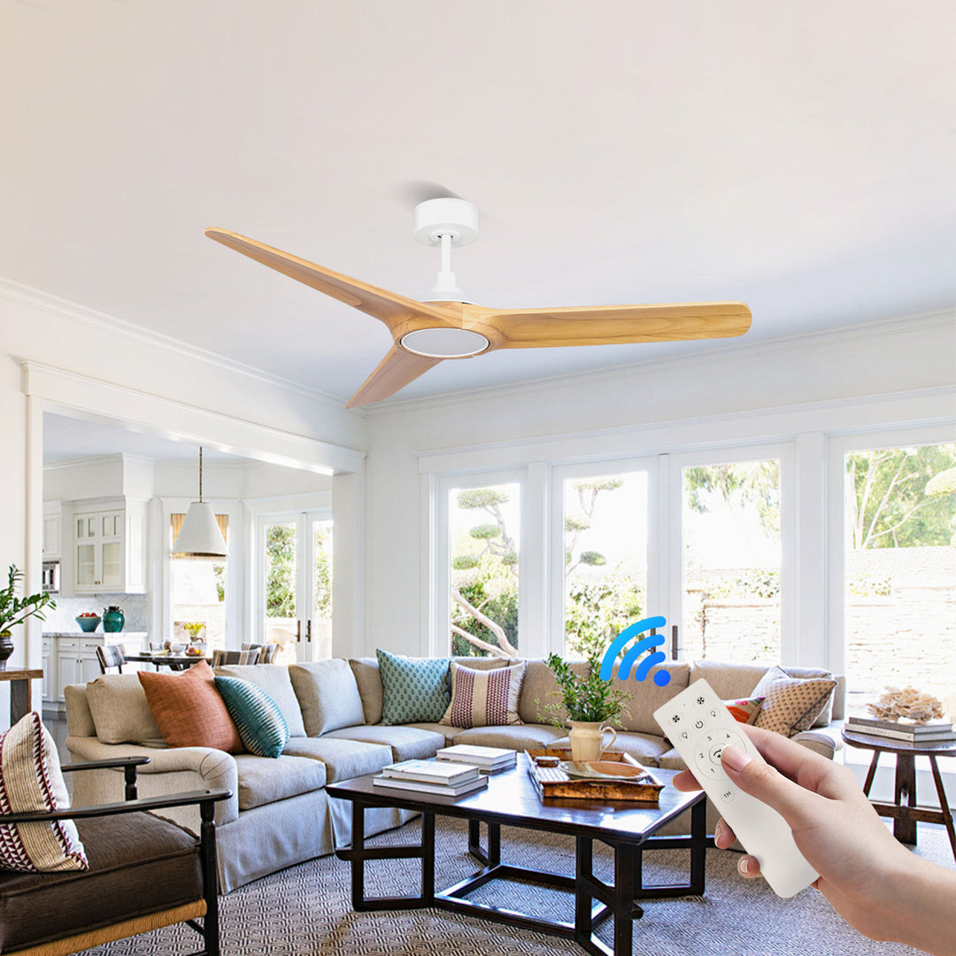MGN25020-WH Solid Wood 52 Inch Remote Control Ceiling Fan