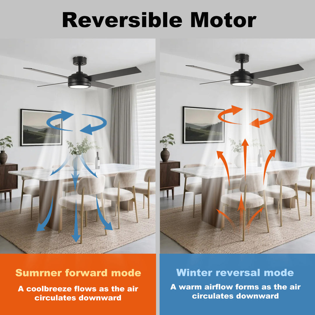 CF52385-BK-BK 3 Plywood Blades DC Motor LED Ceiling Fan