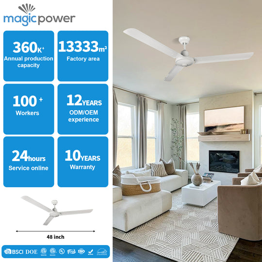 WL-B4802 3 Blades Classic Steel Straight 48 Inch Ceiling Fan