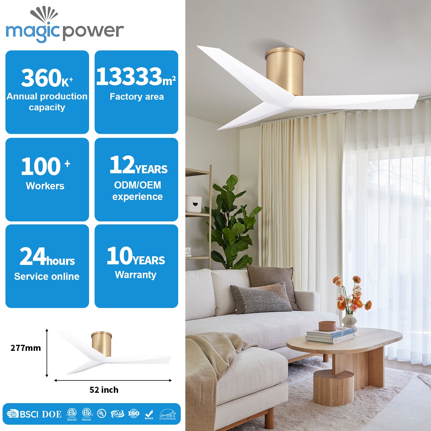 MGN25001 Luxury ABS Blades Ceiling Fan