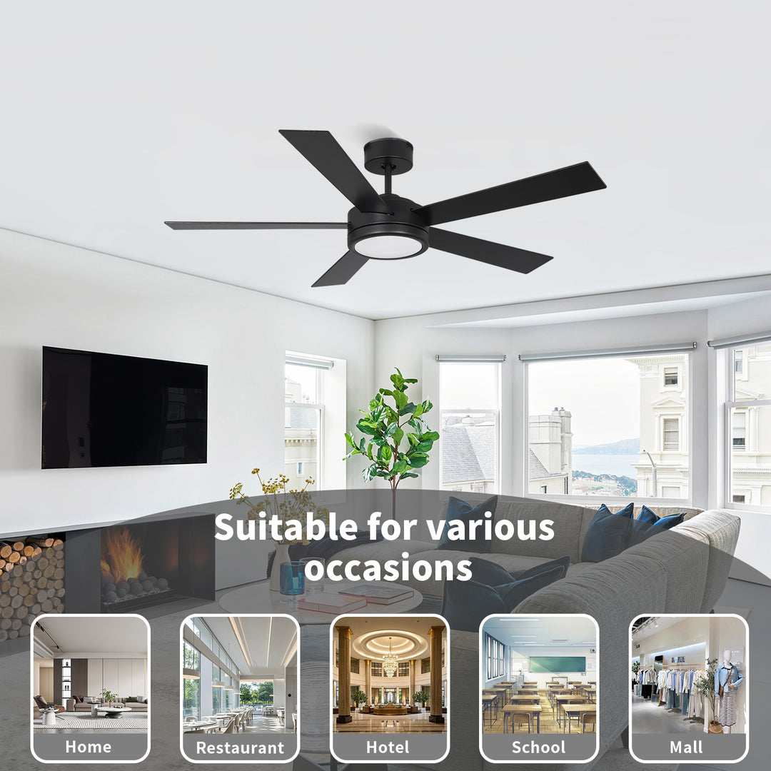 CF52585 Modern Black Plywood Blades Decorative Ceiling Fan