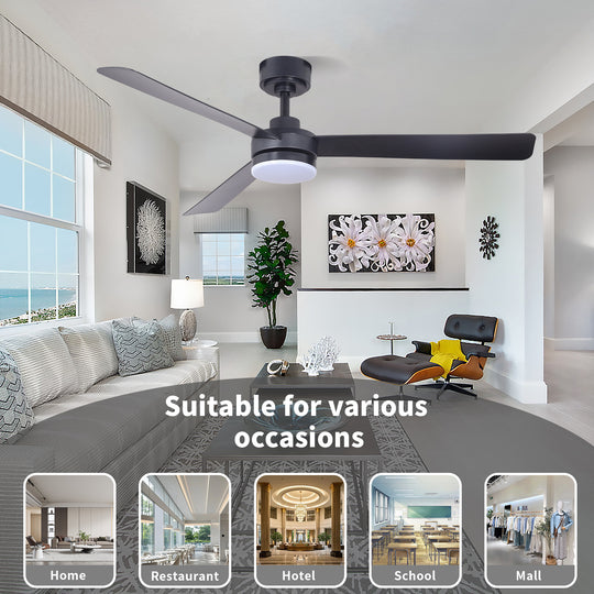 MGN25005-BK Ceiling Fan With Light and Remote Control
