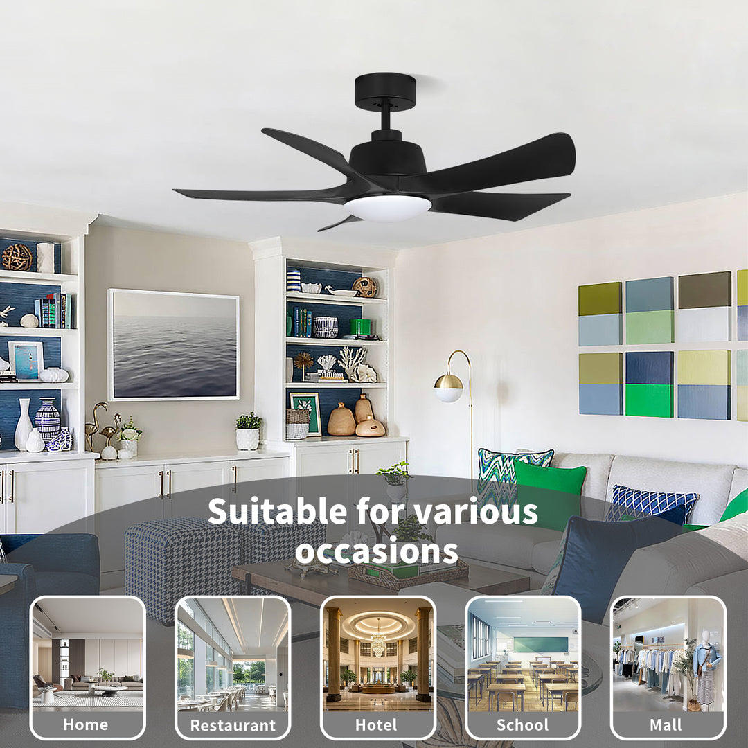 MGN25010 Simple Black Indoor Remote Control Ceiling Fan