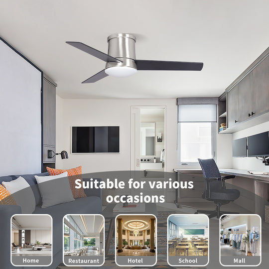 MGN24041 Flush Mount DC Motor Ceiling Fan With Light