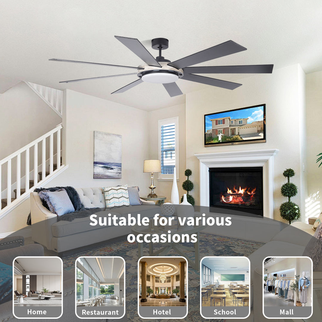MGN24032 Industrial Metal Ceiling Fan With Light