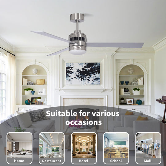 MGN24039 Stain Nickel Dimmable Light Ceiling Fan