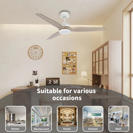 CF34815B-WH 3 Soild Wood Blades Ceiling Fan