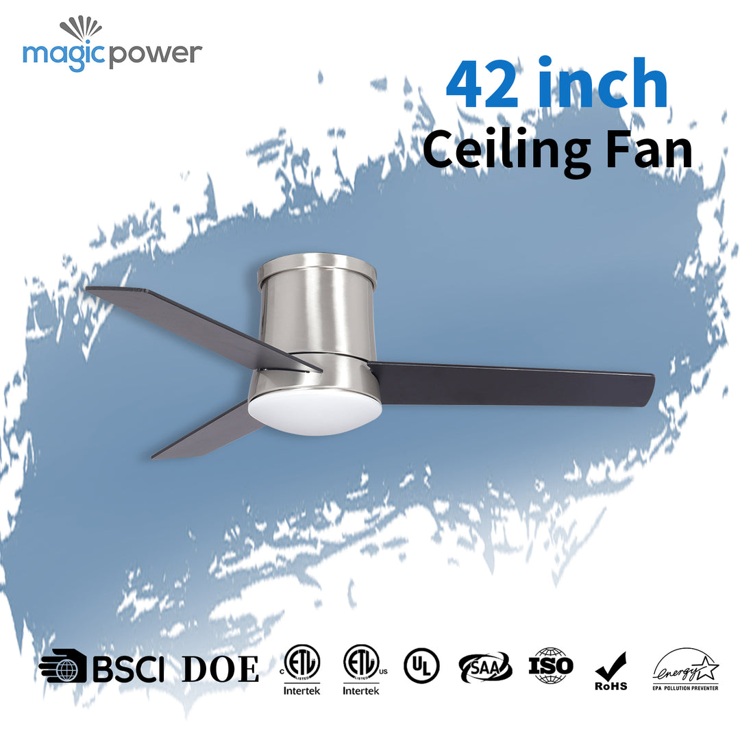 MGN24041 Flush Mount DC Motor Ceiling Fan With Light