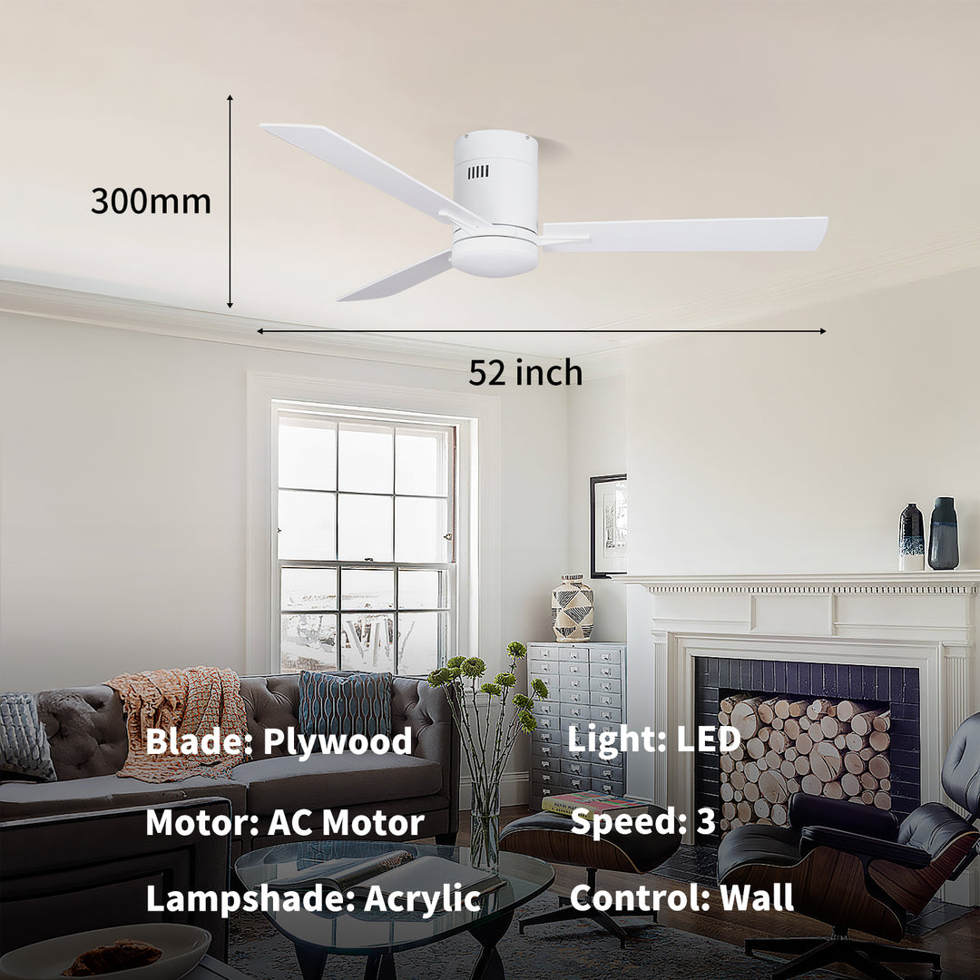 MGN25012 Flush Mout Wall Control Ceiling Fan