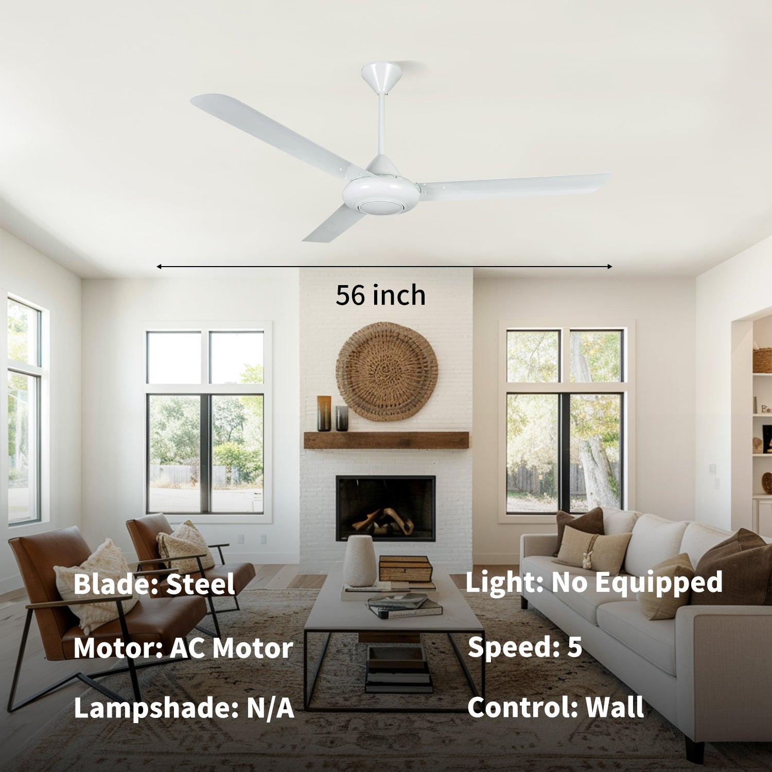 WL-B5617 Indoor 56 Inch Home Ceilng Fan