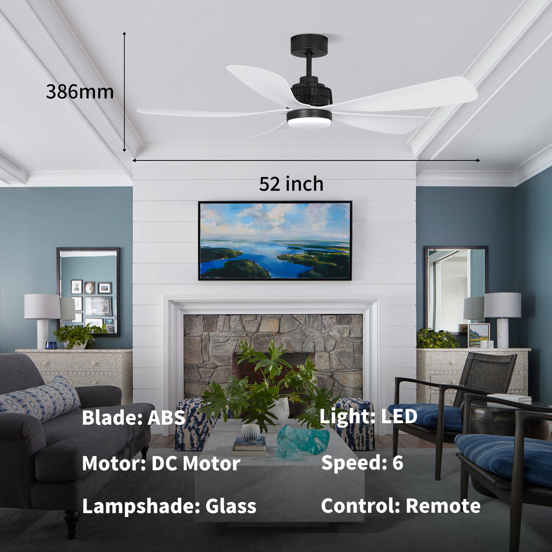 MGN25009 Modern White Remote Control Decorative Ceiling Fan