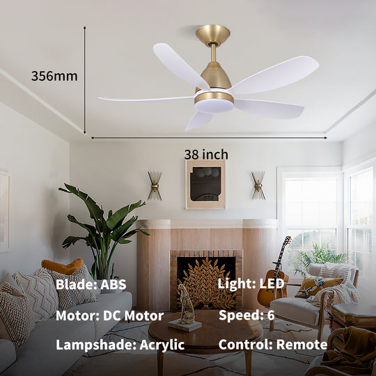 MGN24001-WG White ABS Blades 38 Inch Ceiling Fan