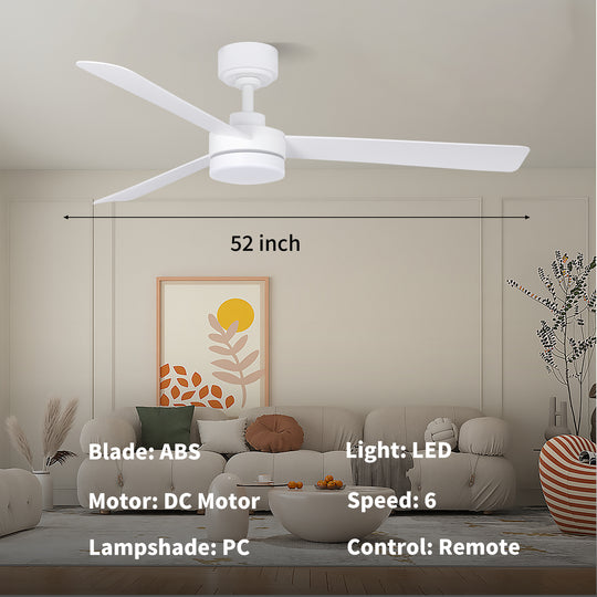 MGN25005-WH White 52 inch Remote Control Ceiling Fan
