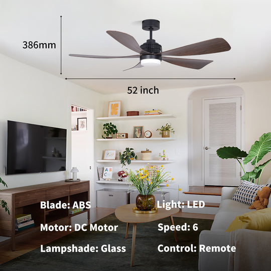 MGN25009-BK 5 ABS Blades Outdoor Ceiling Fan WIth LIght