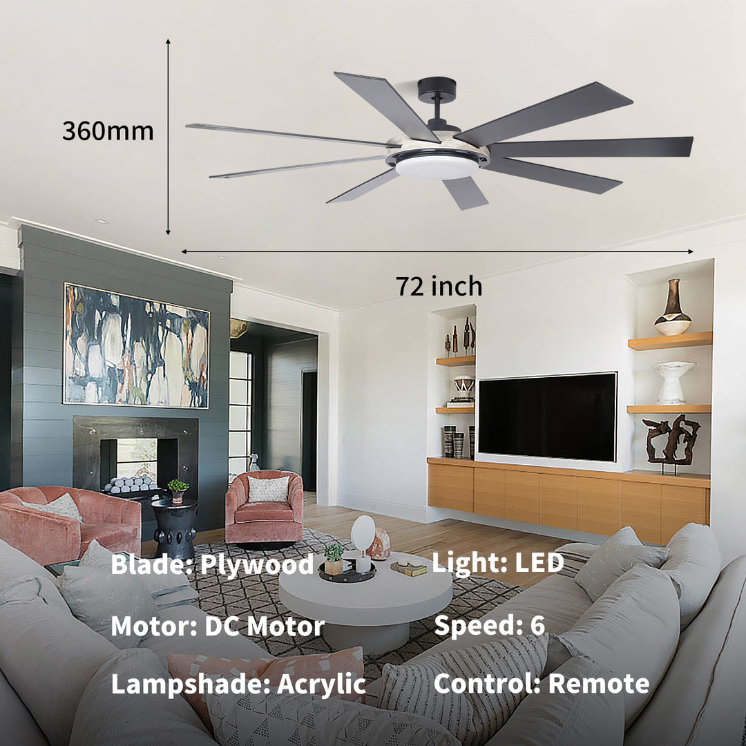 MGN24032 Industrial Metal Ceiling Fan With Light