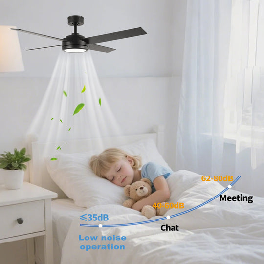 CF52385-BK-BK 3 Plywood Blades DC Motor LED Ceiling Fan