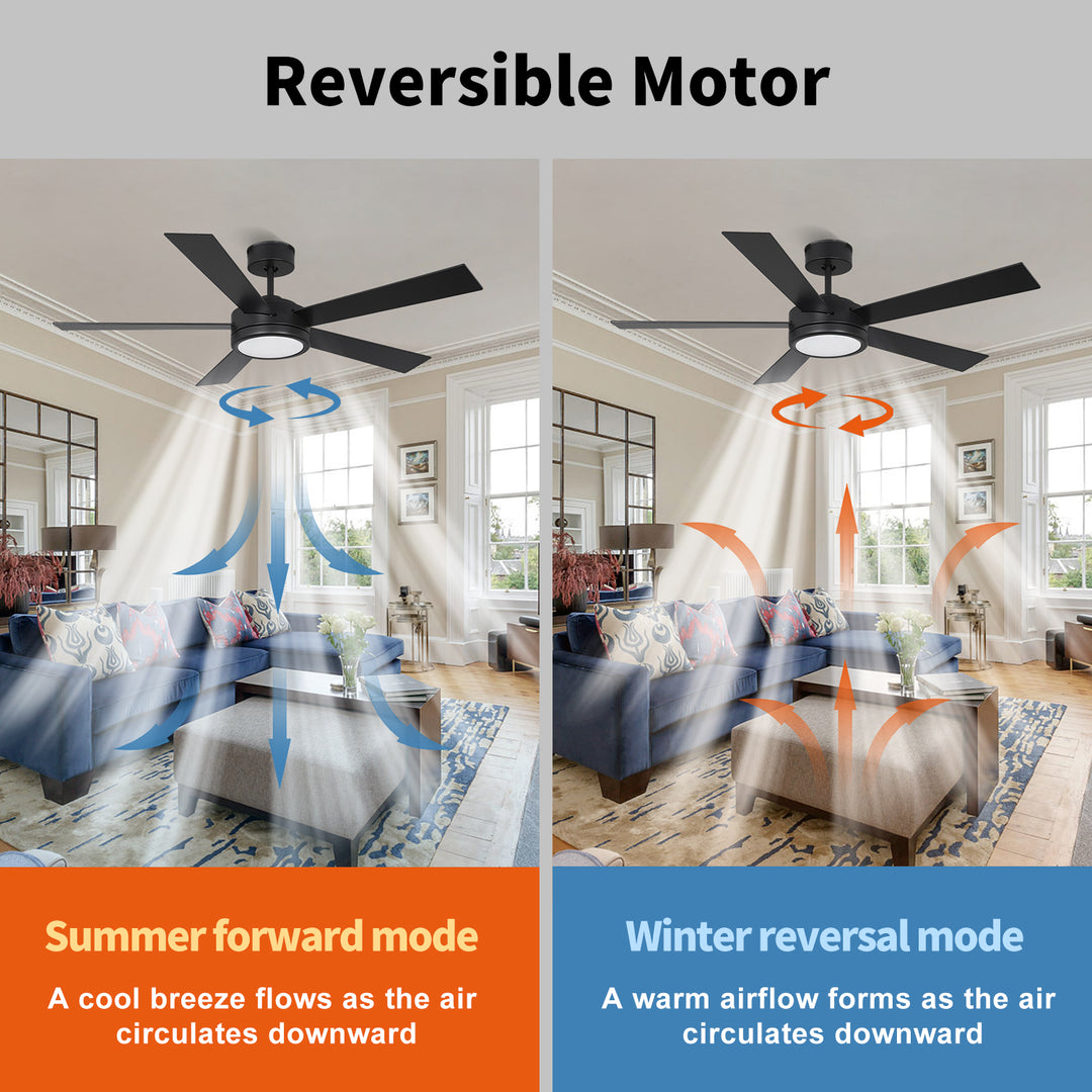 CF52585 Modern Black Plywood Blades Decorative Ceiling Fan