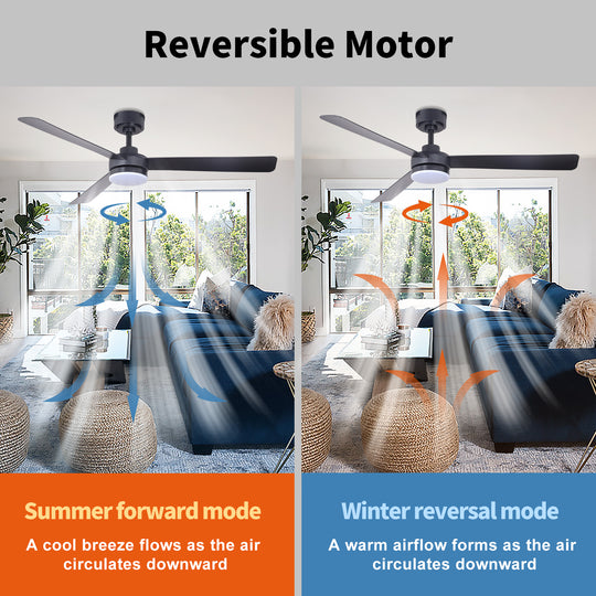 MGN25005-BK Ceiling Fan With Light and Remote Control