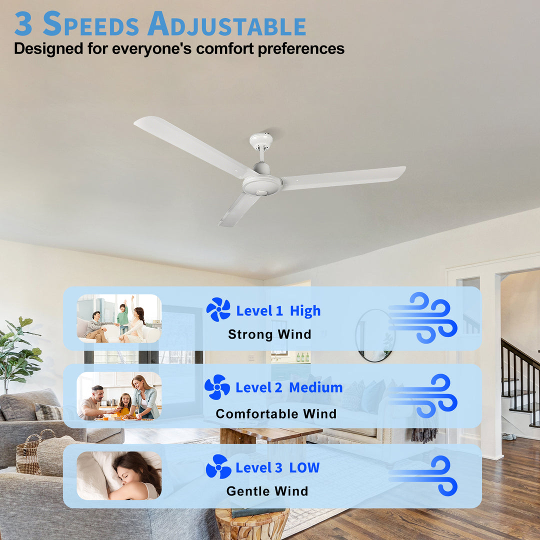 WL-B4802 3 Blades Classic Steel Straight 48 Inch Ceiling Fan