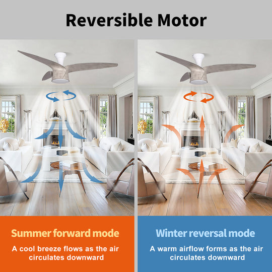 MGN25014 Modern Indoor Wood Grain Ceiling Fan With Light and Remote