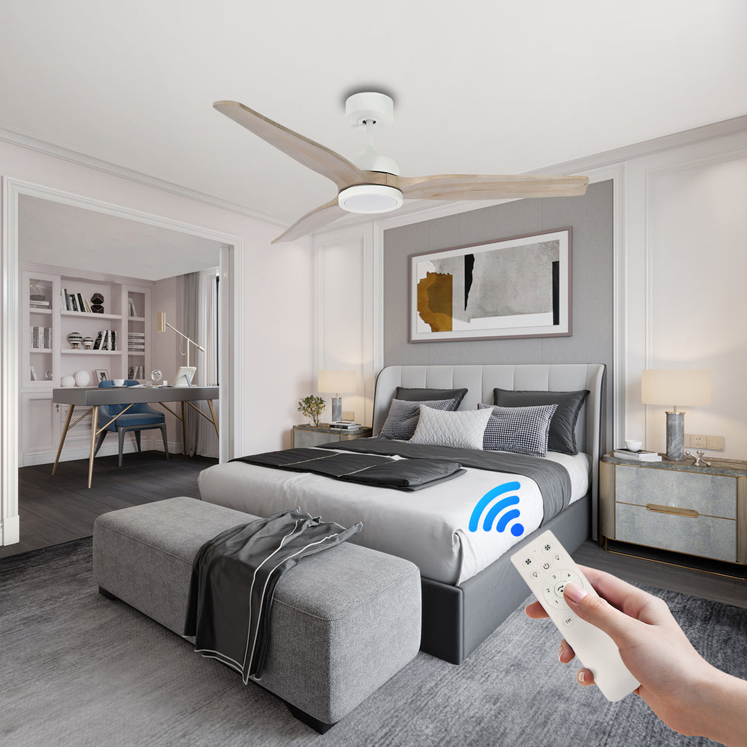 CF34815B-WH 3 Soild Wood Blades Ceiling Fan