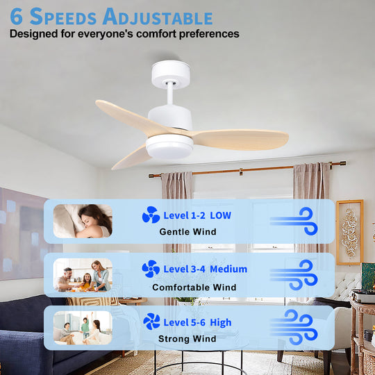 MGN24003-WH White Remote Control Ceiling Fan