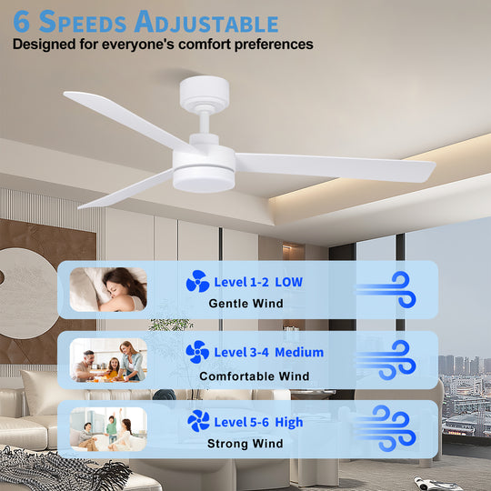 MGN25005-WH White 52 inch Remote Control Ceiling Fan
