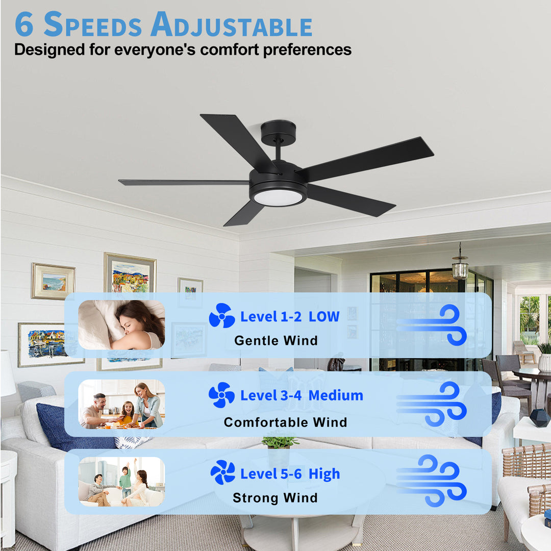 CF52585 Modern Black Plywood Blades Decorative Ceiling Fan