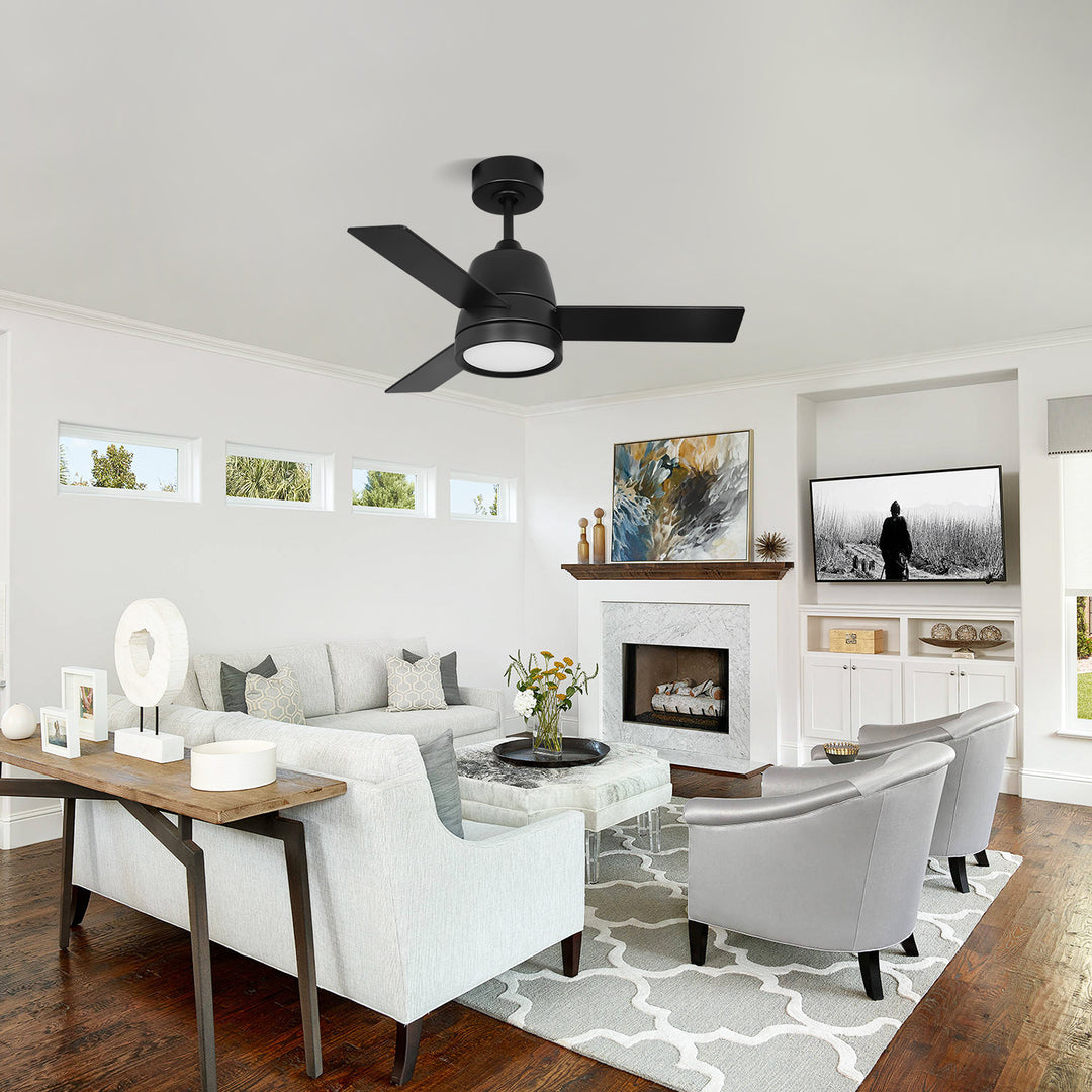 MGN25016 Mini 36 Inch Black Wall Control Ceiling Fan