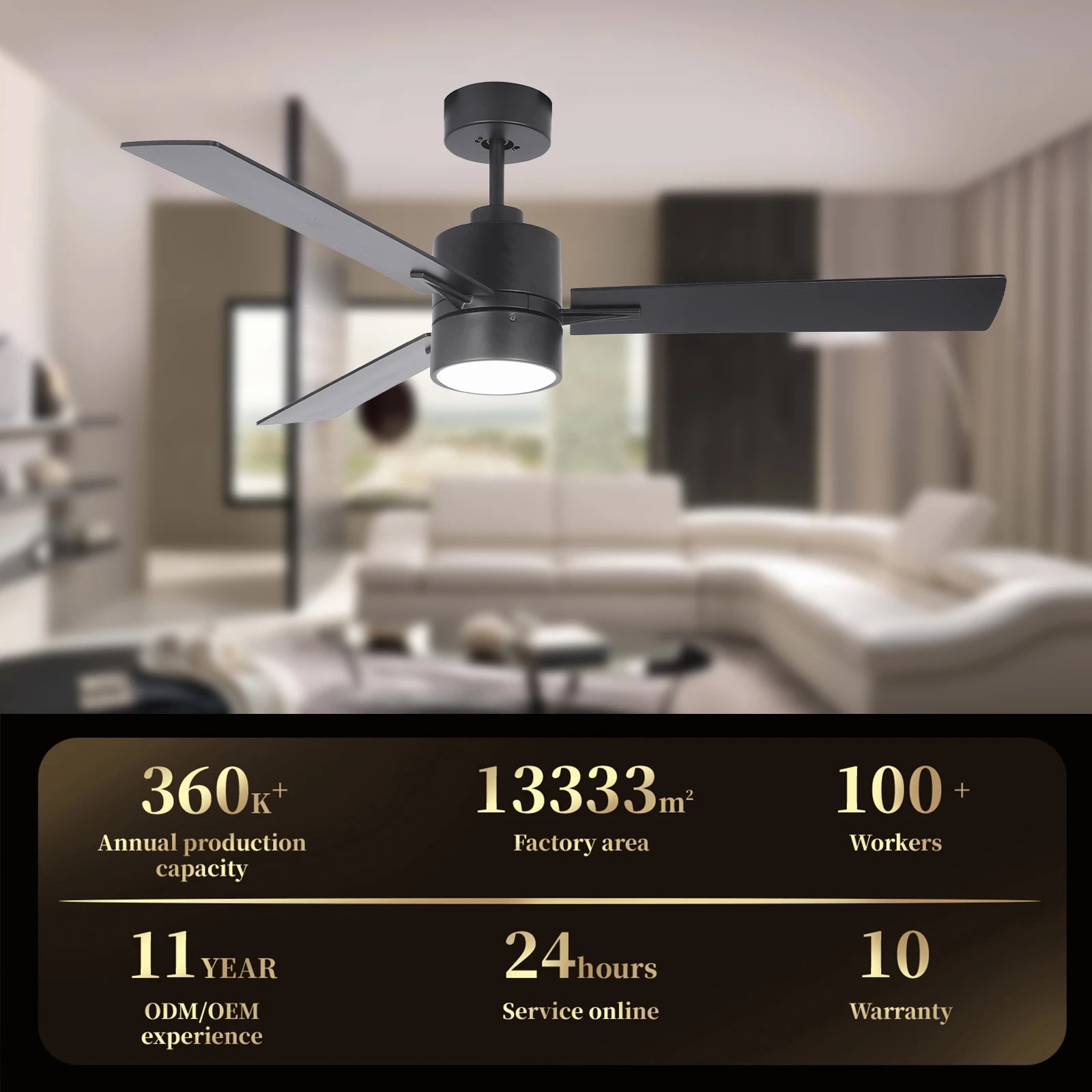 Modern Design Simple Black 52 Inch Dc Motor MDF Wooden Blades Decorative Ceiling Fan Remote Control