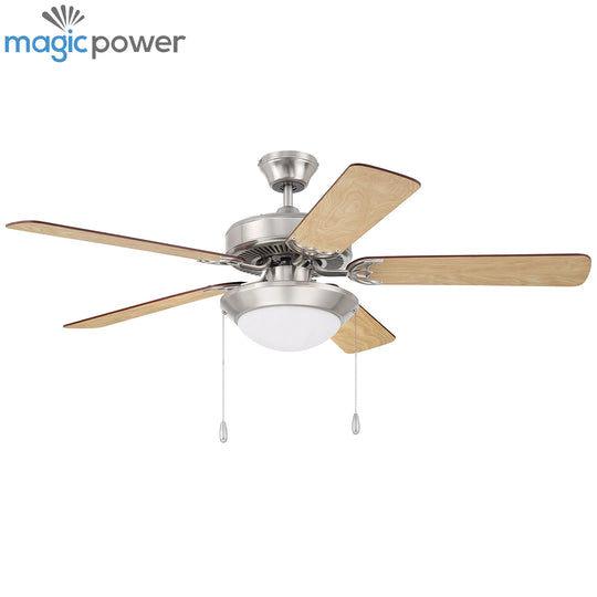 52 Inch Traditional Luxury Wood Blades Living Room Decorative Chandelier Ceiling Fan With LED Light