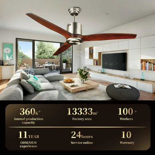 Minimalist Brush Nickel 52 Inch ABS Blades DC Motor Decorative Ceiling Fan With Remote Control