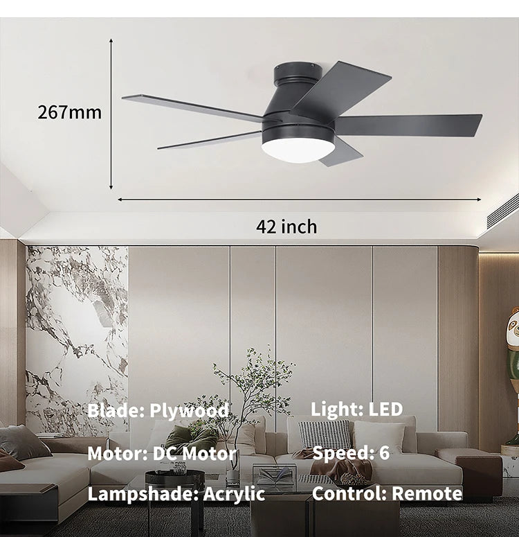 CF42902 Noiseless 5 Plywood Blades Ceiling Fan Remote Control