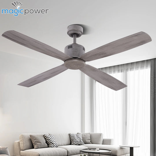 Modern Reversible 4 ABS Blade Electric Grey Indoor Wall Control Commercial Decorative Ceiling Fan