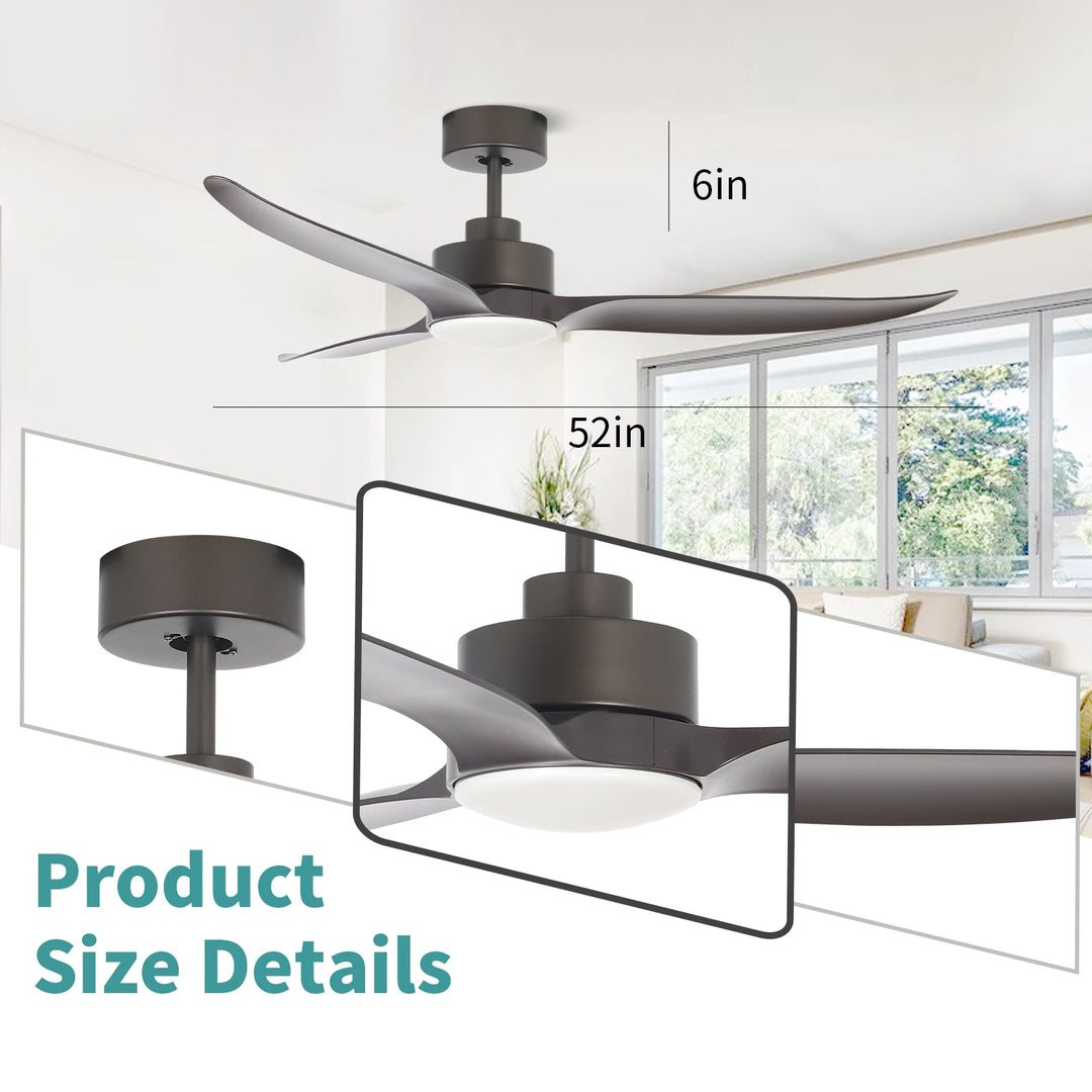 European Style Energy Saving Silent 52 Inch Ceiling Fan Decorative 52 Inch Remote Control Ceiling Fan