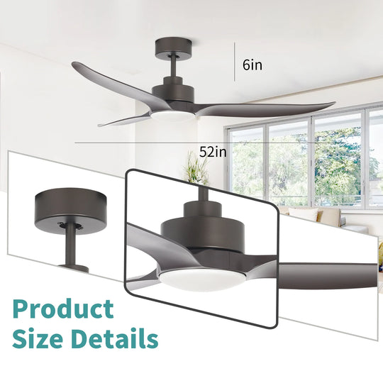 European Style Energy Saving Silent 52 Inch Ceiling Fan Decorative 52 Inch Remote Control Ceiling Fan