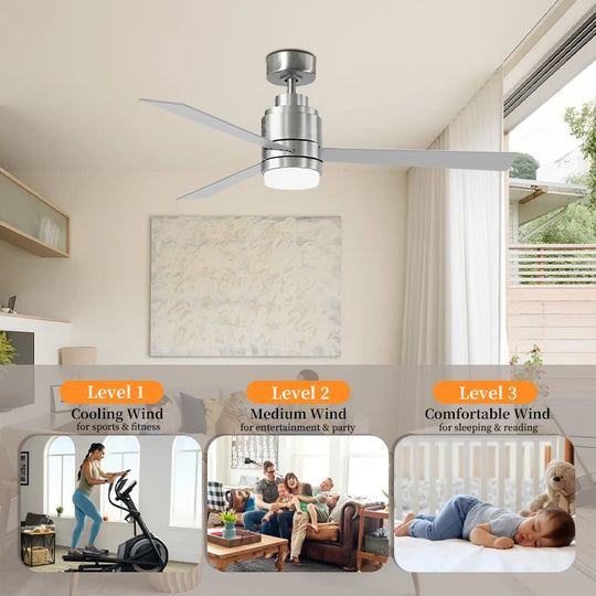 CF52312 Wholesale Decorative Quiet Brush Nickel Ceiling Fan