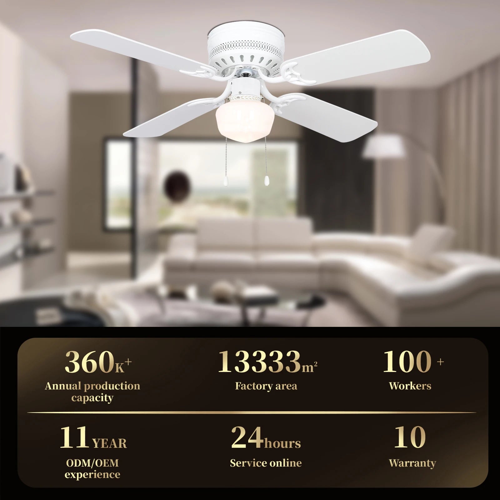 Modern White Decorative 42 Inch Home Living Room Wooden Blades Chandelier Ceiling Fan With Light