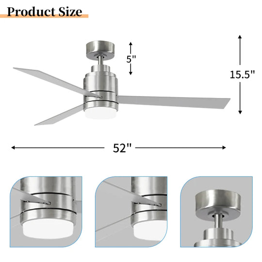 CF52312 Wholesale Decorative Quiet Brush Nickel Ceiling Fan