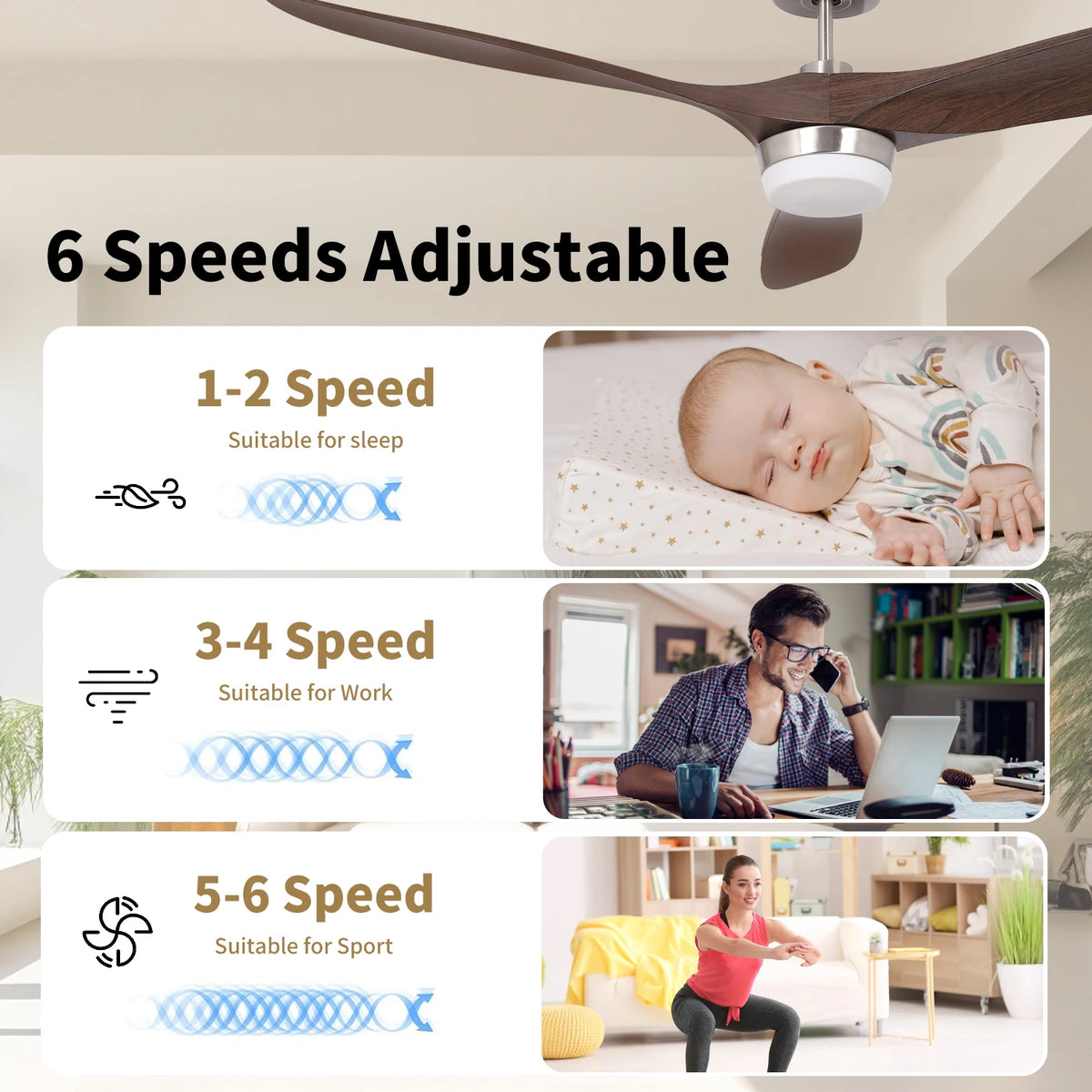 CF34806-L-BN Outdoor Decorative Brush Nickel 60 Inch Large Ceiling Fan