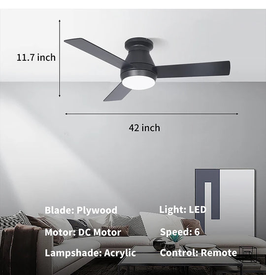 CF42901 Remote Control 42 Inch Indoor 3 Wooden Blades Ceiling Fan